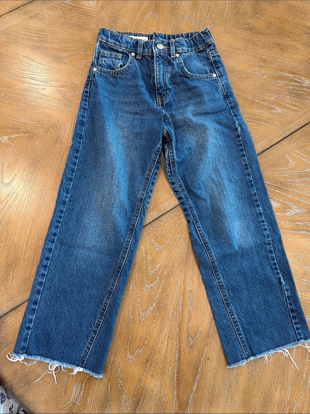 Zara Dark Blue Wide Leg High-Rise Jeans